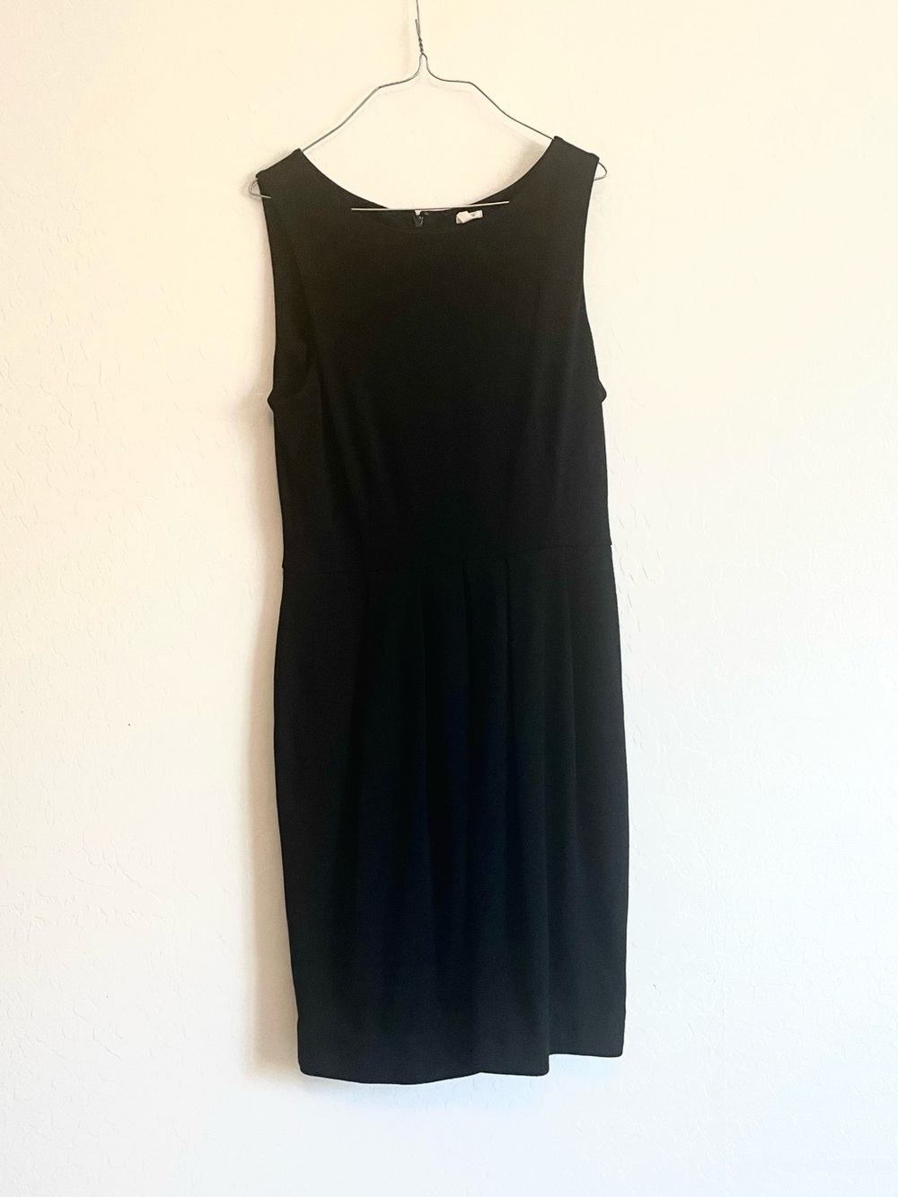 J. Crew Black Sleeveless Pleated A-Line Dress